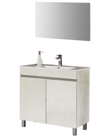 MÓVEL+LAVAT +ESP LINHO 80 CM + LAVATÓRIO + ESPELHO