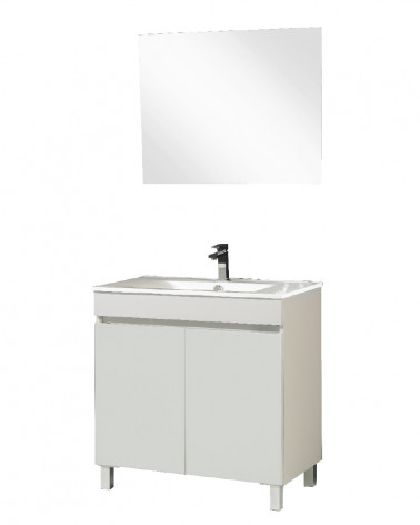 MÓVEL+LAVAT +ESP BRANCO 70 CM + LAVATÓRIO + ESPELHO