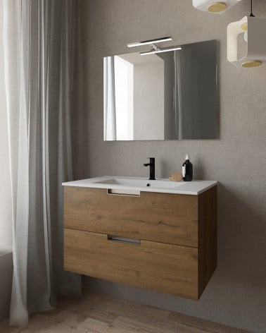 MÓVEL+LAVAT +ESP+APL ROBLE 80 CM + LAVATÓRIO + ESPELHO