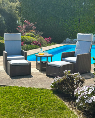 CONJUNTO DE JARDIM RELAX JARDIM CASTANHO 230X165 CM