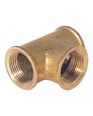 TÊ SIMPLES LATÃO 1/2" FÊMEA - FÊMEA