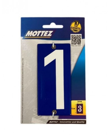 MOTTEZ PLACA CHAPA 5.6X12CM NUMERO CASA 1