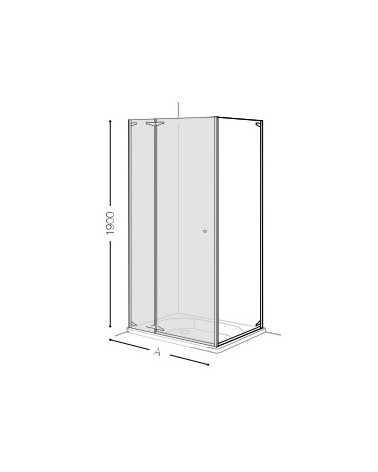 DIVISÓRIA DUCHE 80X190CM CROMADO