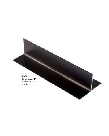 PERFIL T 100X50X2MM ALUM LACADO NEGRO 3,1ML