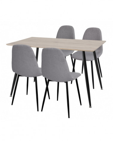 CONJUNTO JANTAR MESA C/ 4 CADEIRAS 120X80X74.5 CM