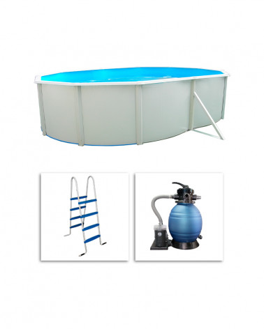 PISCINA OVAL AÇO 500X366X120CM + ESCADA +...