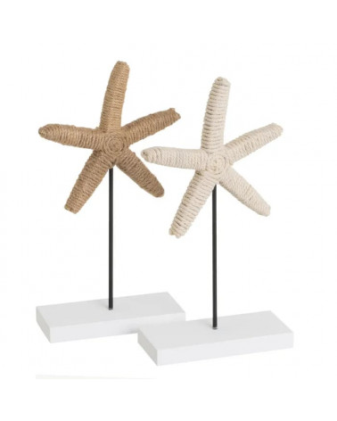 UNI FIGURA ESTRELA DO MAR 2/C CORDA-MADEIRA 13X5,50X25CM