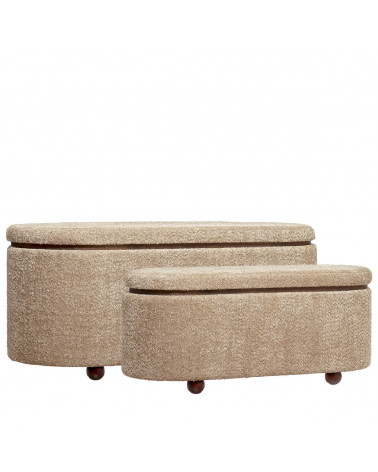 CASA CONJ. 2 BANQUETAS MADEIRA E TECIDO 96711