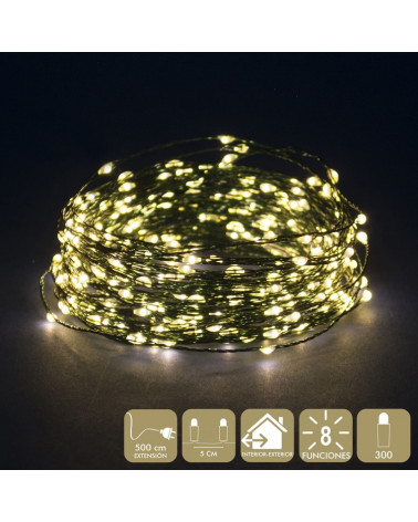 UNI CADEIA DE 300 LUZES MICROLED QUENTE IP44 720405