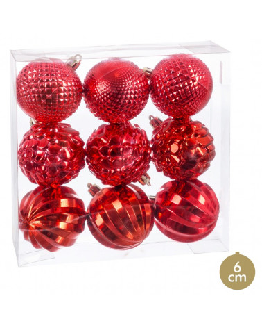 UNI S/9 BOLA. PLASTICO VERMELHO 6X6X6CM