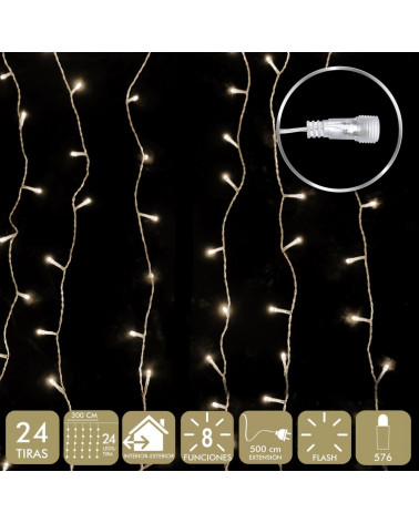 UNI CORTINA 576 LUZES LED LUZES PLUG GARLAND 300X240CM