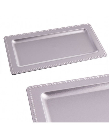 UNI BANDEJA RETANGULAR PRATA. 35X17X1,50CM