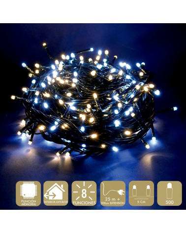 UNI 500 LUZES LED 8 FUNCOES BRANCO-QUENTE IP44 119968