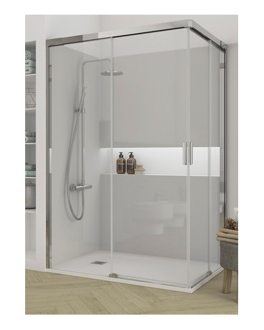 DIVISÓRIA DE DUCHE DUCHE CROMADO 70X195 CM PORTA CORRER 6