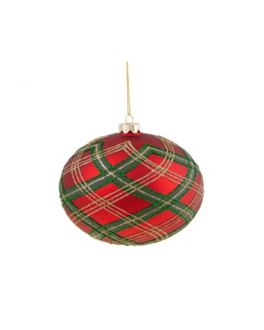 BRAN. BOLA TARTAN VERDE/VERM.12CM 84294