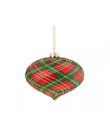 BRAN. BOLA TARTAN VERDE/VERM.10,5CM 84296