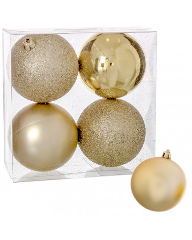 JU CONJ. 4 BOLAS BRILHO/MATE/PURPURINA