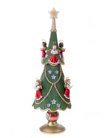 BRAN. ARVORE NATAL C/ANJOS LED RESINA H.60CM 84735