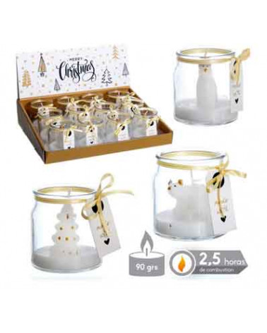 UNI VELA FRASCO VIDRO NATAL
