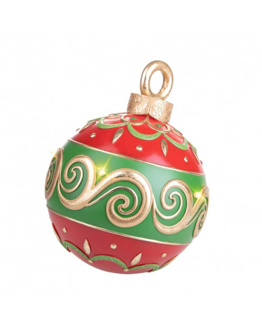 BRAN. BOLA RESINA NATAL C/LED 34CM