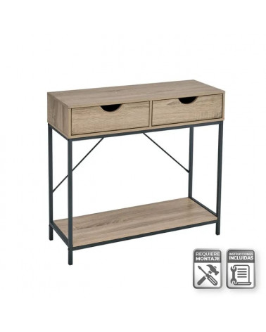 UNI CONSOLA 2 GAVETAS URBAN PB-METAL 80X30X75CM