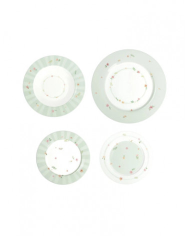 BRAN. SERVICO MESA POLLINE VERDE 18 PECAS NEW BONE 51138