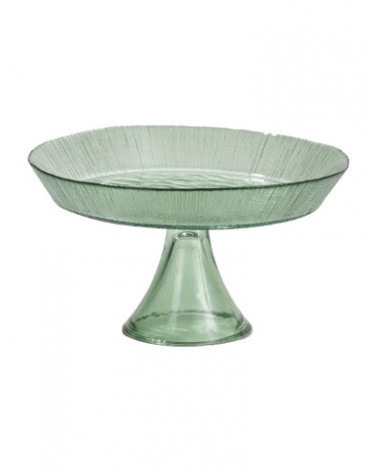 BRAN. PRATO BOLO EKOL VIDRO VERDE 24CM 40652