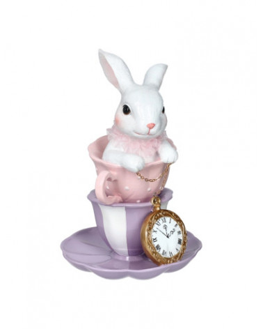 BRAN. ESCULTURA COELHINHO RESINA BRANCO 50158