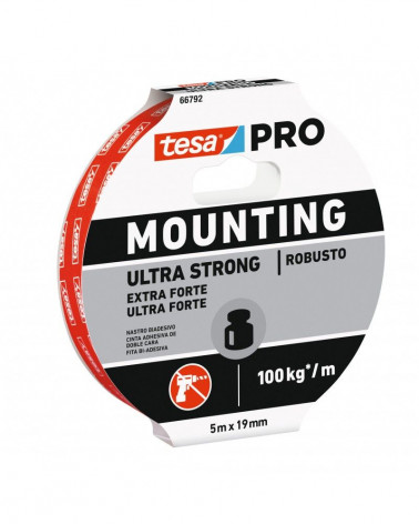 TESA FITA BI-ADESIVA EXTERIOR MOUNTING PRO TRANSP. 5MX19MM