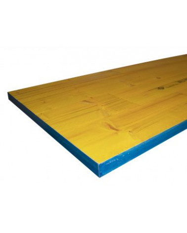 PLACA MAD.COFRAG.2500X500X27 TRICAPA AMARELO C/LAT. AZUL IRU