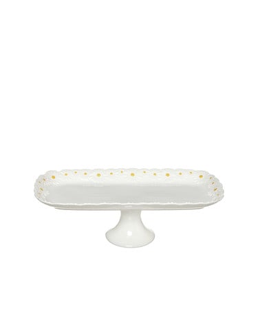 CASA PORCELANA TABULEIRO 35CM C/ PE MARGARIDAS 24694