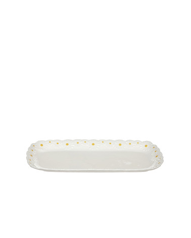 CASA PORCELANA TABULEIRO 35CM MARGARIDAS 24695