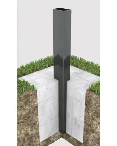 POSTE METÁLICO VEDAÇÃO JARDIM CINZA 6X4X185 CM