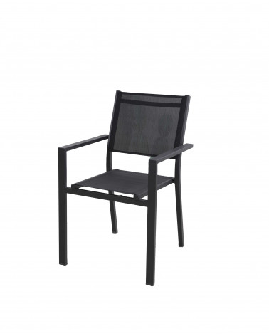 CADEIRA JARDIM ALUM. 55X59.5X86CM PRETA