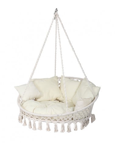 POLTRONA REDE DUPLA SAARA SUSPENSA C/ ALMOFADAS 140X160CM BR