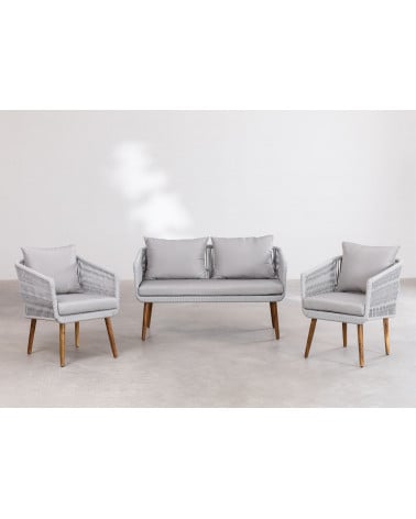 CONJ. JARDIM DENVER SOFA + 2 CADEIRAS BEGE