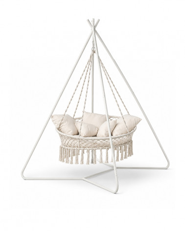 POLTRONA REDE DUP. SAARA SUSP. 140X160CM BR. C/SUPORTE MET.