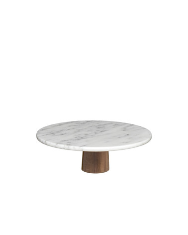 CASA PRATO MARMORE BRANCO C/ PE MADEIRA 30CM 55384