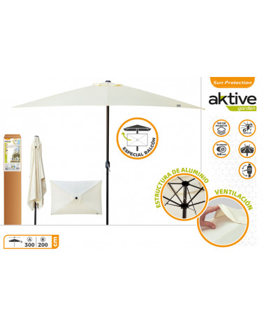 GUARDA-SOL RETANGULAR OUTROS BEGE 300X200 CM