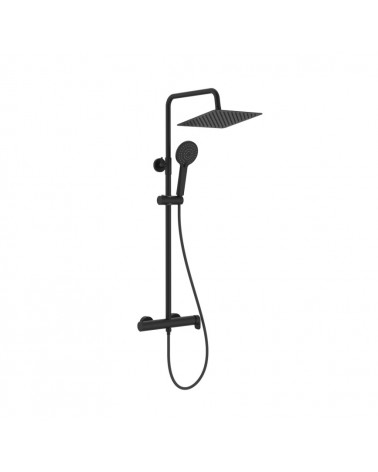 VEGA PLUS SQUARE COLUNA DUCHE ALTURA REGULAVEL PRETO MATE