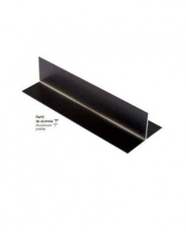 PERFIL T 100X50X2MM ALUM ANODIZADO NEGRO 3,1ML