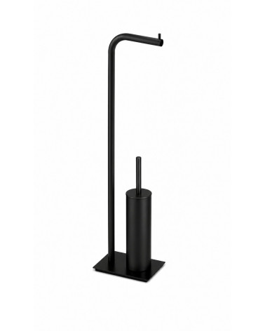 PORTA PIAÇABA COM PORTA ROLO DE PÉ PRETO MATE