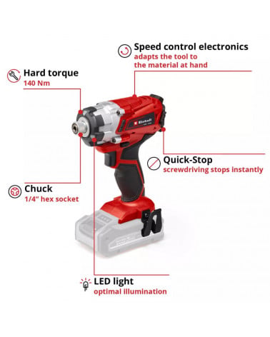 EINHELL APARAF.IMPACTO 140 NM S/FIO TE-CI 18/1 LI-SOLO