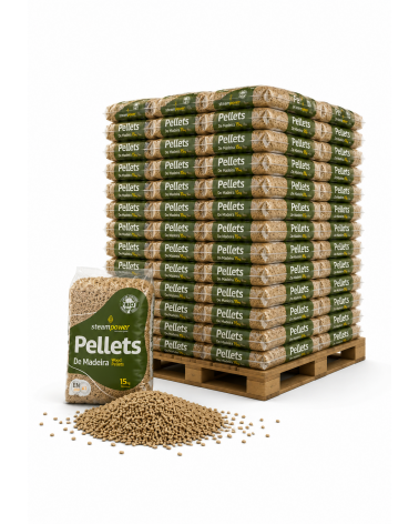 PALETE DE PELLETS DE MADEIRA (65 X 15KG) STEAMPOWER
