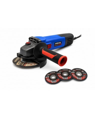 PECOL PACK REBARBADORA 750W + 10 DISCOS CORTE 115MM + ESCOVA