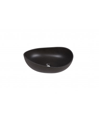 LAVATÓRIO POUSAR KAZA  IRREGULAR PRETO 57X37X32 CM