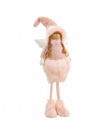 UNI NATAL ANJO TECIDO ROSA 19X15X71CM