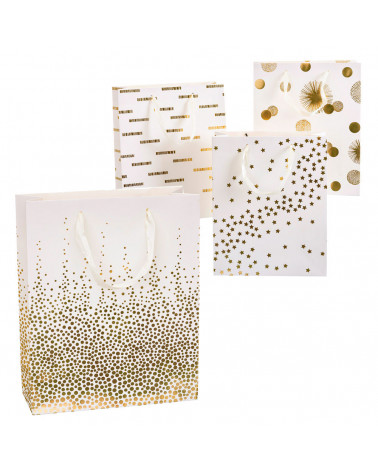UNI NATAL SACO PAPEL DOURADO 26X10X32CM