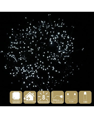 UNI NATAL 180 LUZES LED 8 FUNCOES BRANCO