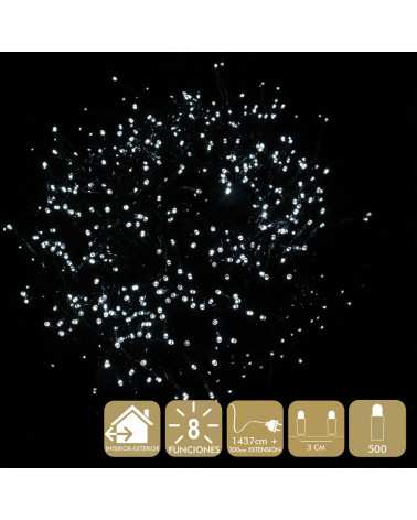 UNI NATAL 500 LUZES LED 8 FUNCOES BRANCO